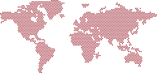 World map showing Aleksander's work locations